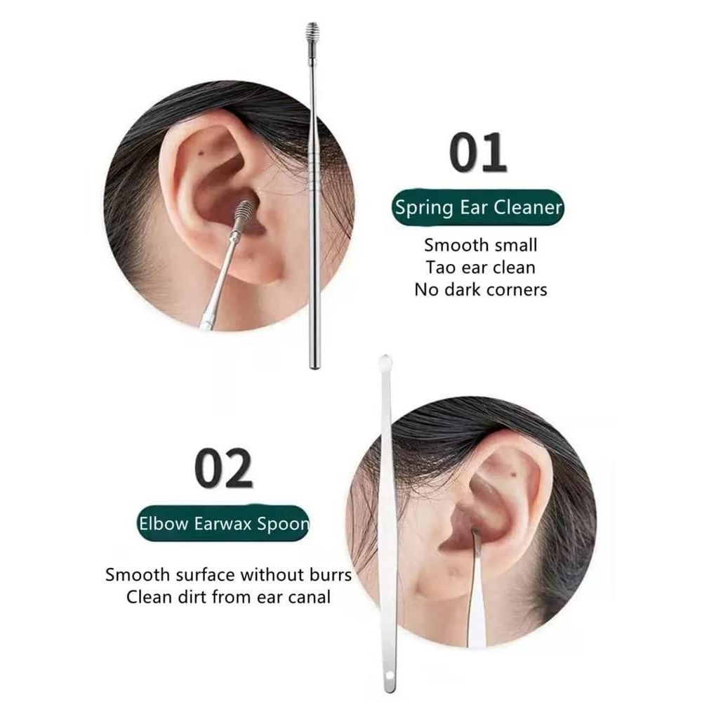 Stainless Steel Ear Wax Removal Kit (6 Pcs)