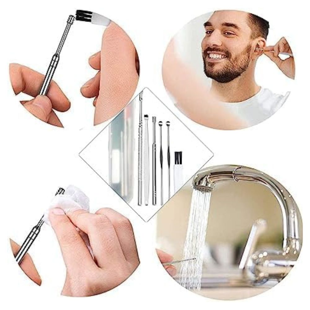 Stainless Steel Ear Wax Removal Kit (6 Pcs)