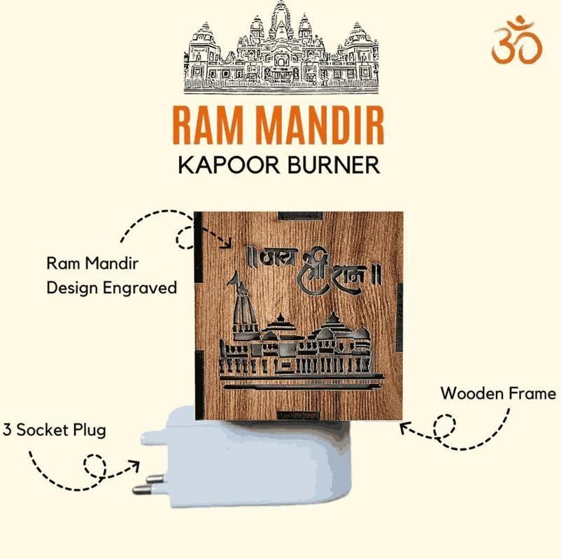 3-in-1 Ayodhya Ram Mandir Kapoor Burner & Night lamp