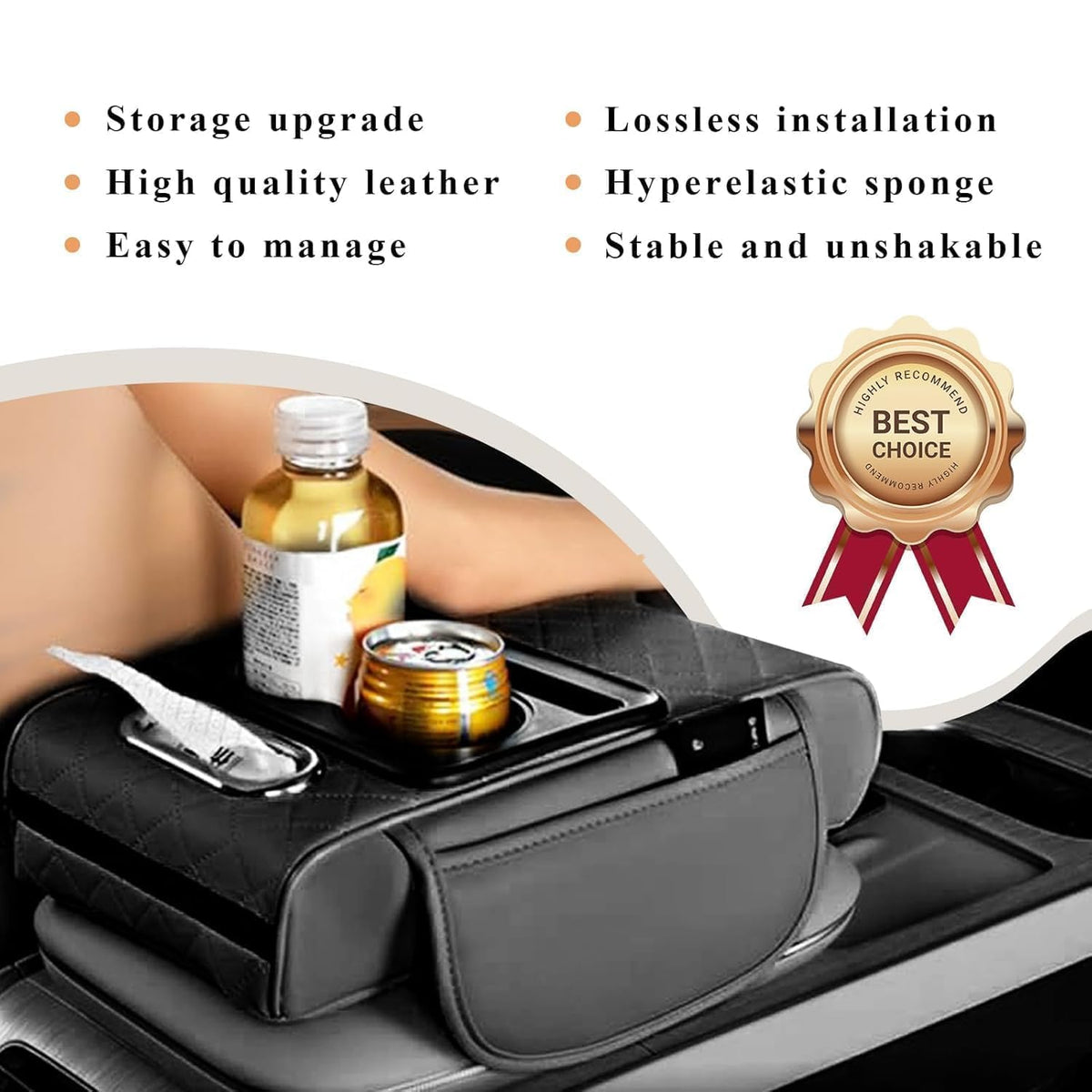 5 in 1 Leather Armrest Cover for Car