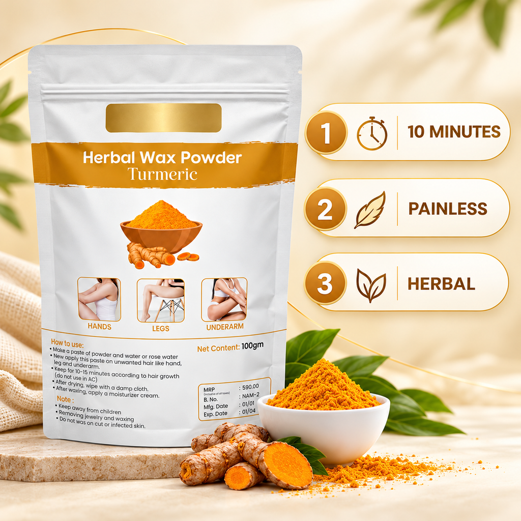 Turmeric Herbal Hair Removal Wax Powder  (Pack of 3)