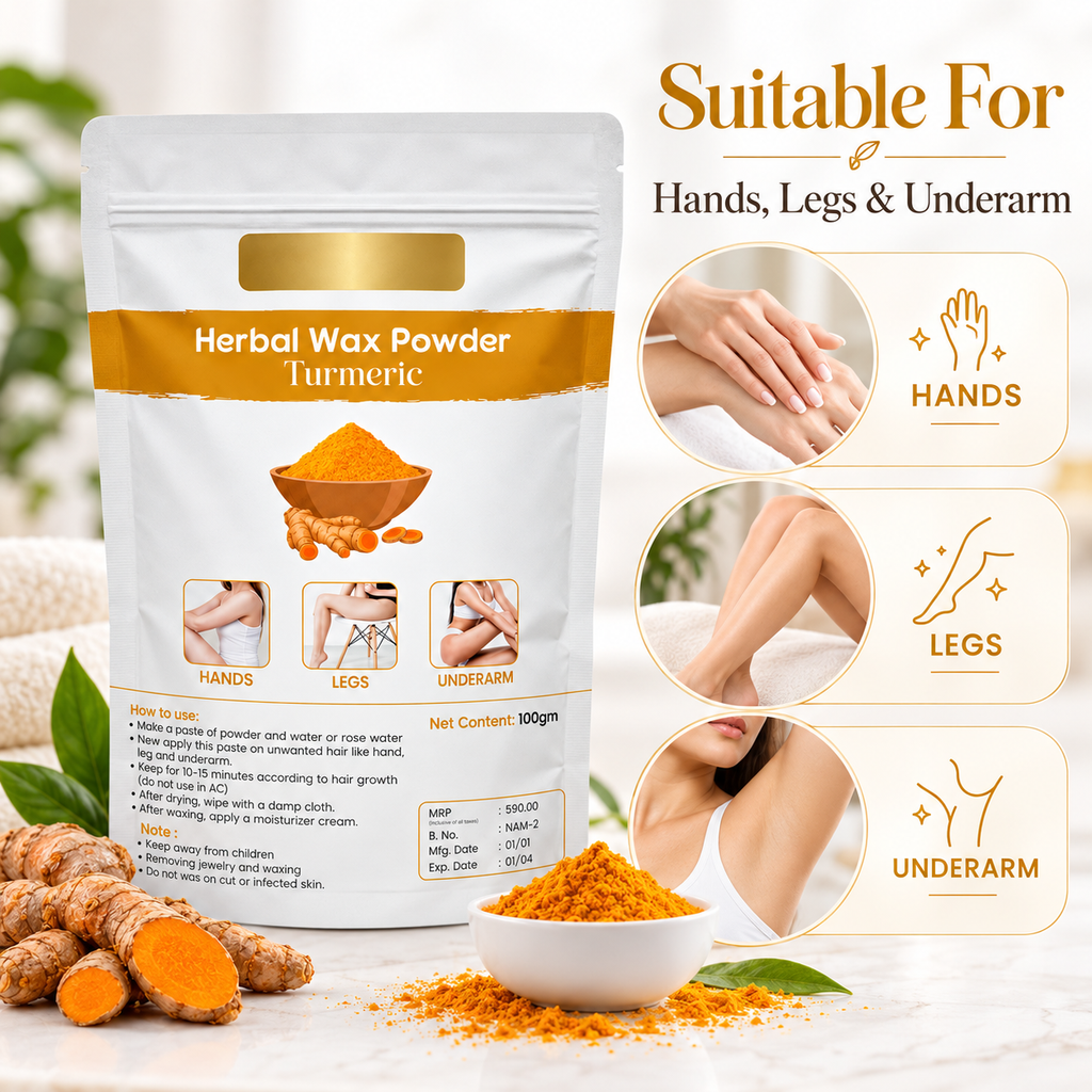 Turmeric Herbal Hair Removal Wax Powder  (Pack of 3)