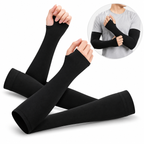Premium UV Protection Arm Sleeves with Thumb Hole – Black