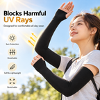 Premium UV Protection Arm Sleeves with Thumb Hole – Black
