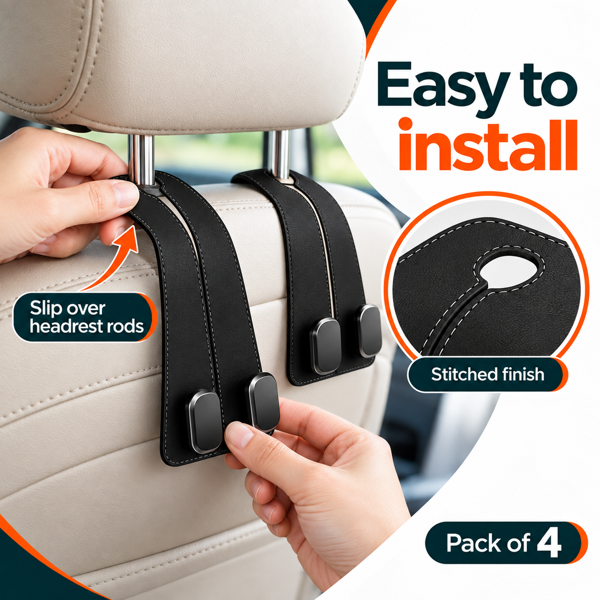 Seatback Bag Keeper – Pack of 4