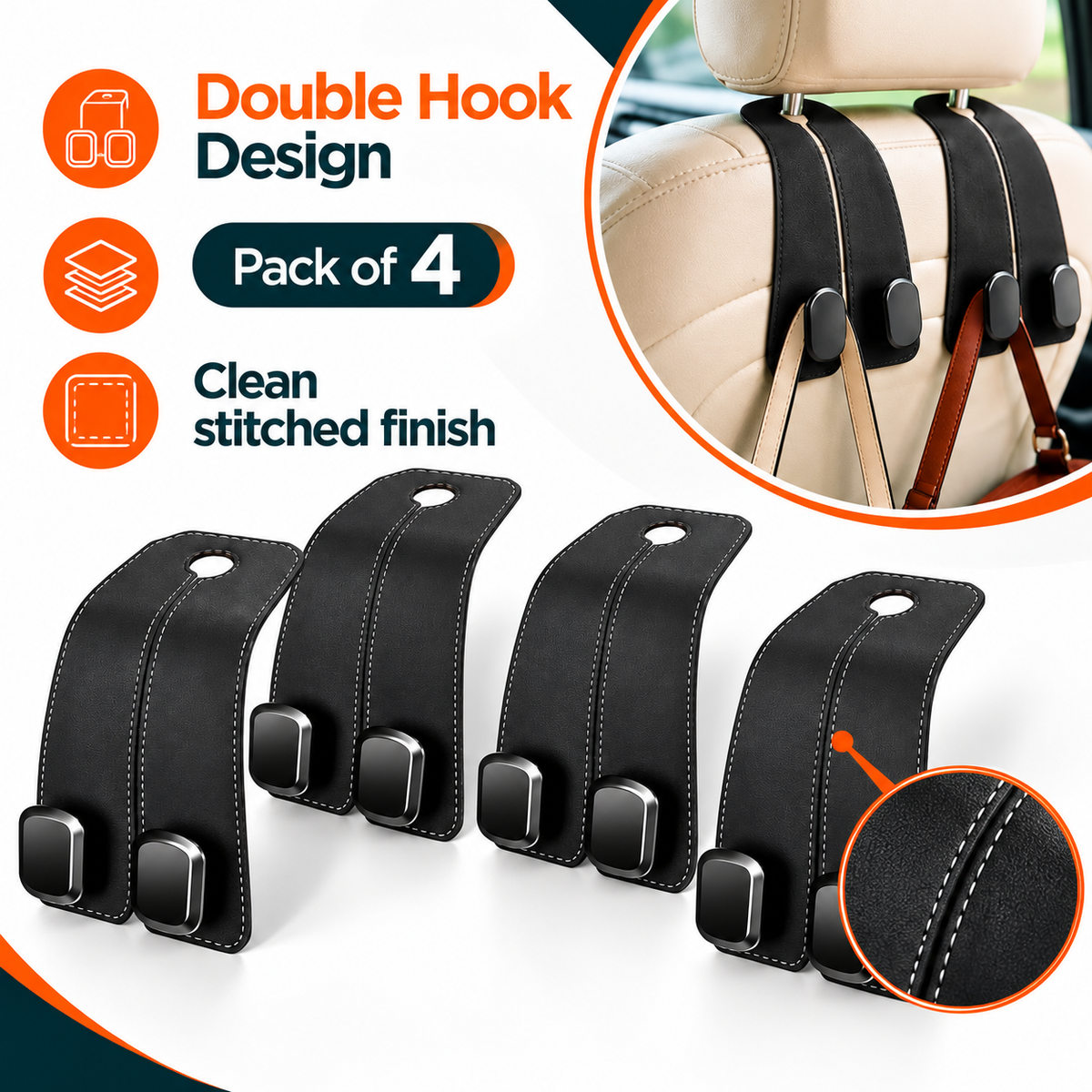 Seatback Bag Keeper – Pack of 4