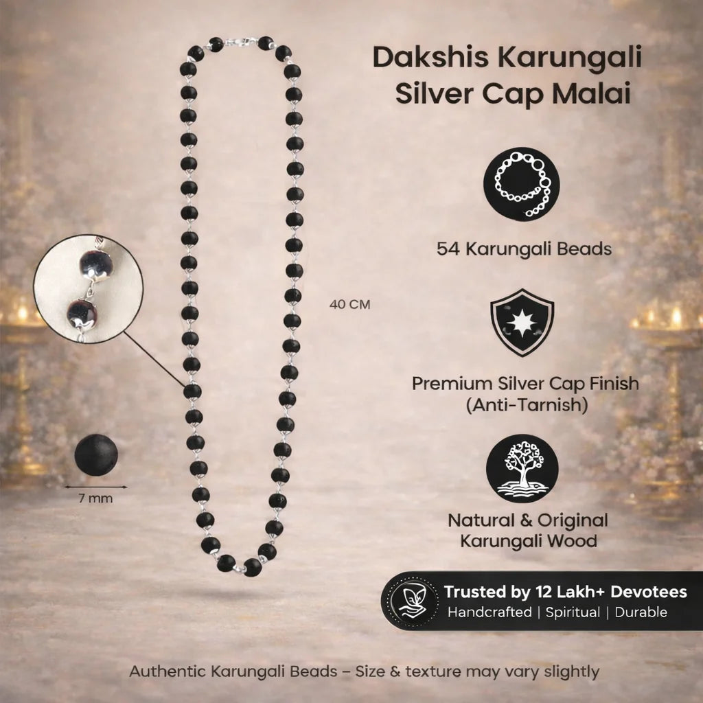 Karungali Silver Cap Malai